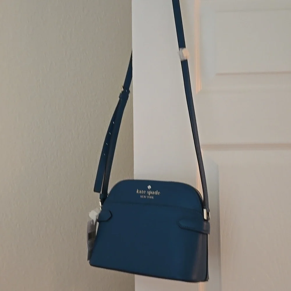 ♠️Kate Spade New York  Medium Teal Green Color Leather Top Zip Crossbody Nwt - Picture 2 of 6